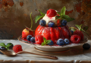 Raspberry Pudding from the Sherlock Holmes Cookbook