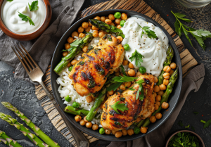 Herby Chicken and Chick Peas courtesy of Sherlock Holmes Cookbook